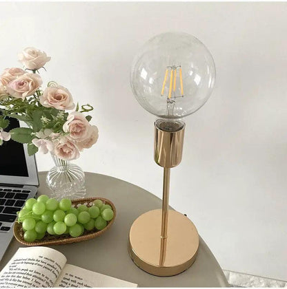 Golden Modern Bedside Lamp for Bedroom Decor Desk