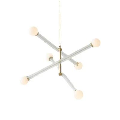 Bedroom Kids Chandelier with LED Lights, white arms & gold center stem, Decorbites on Tampa Home & Garden Store