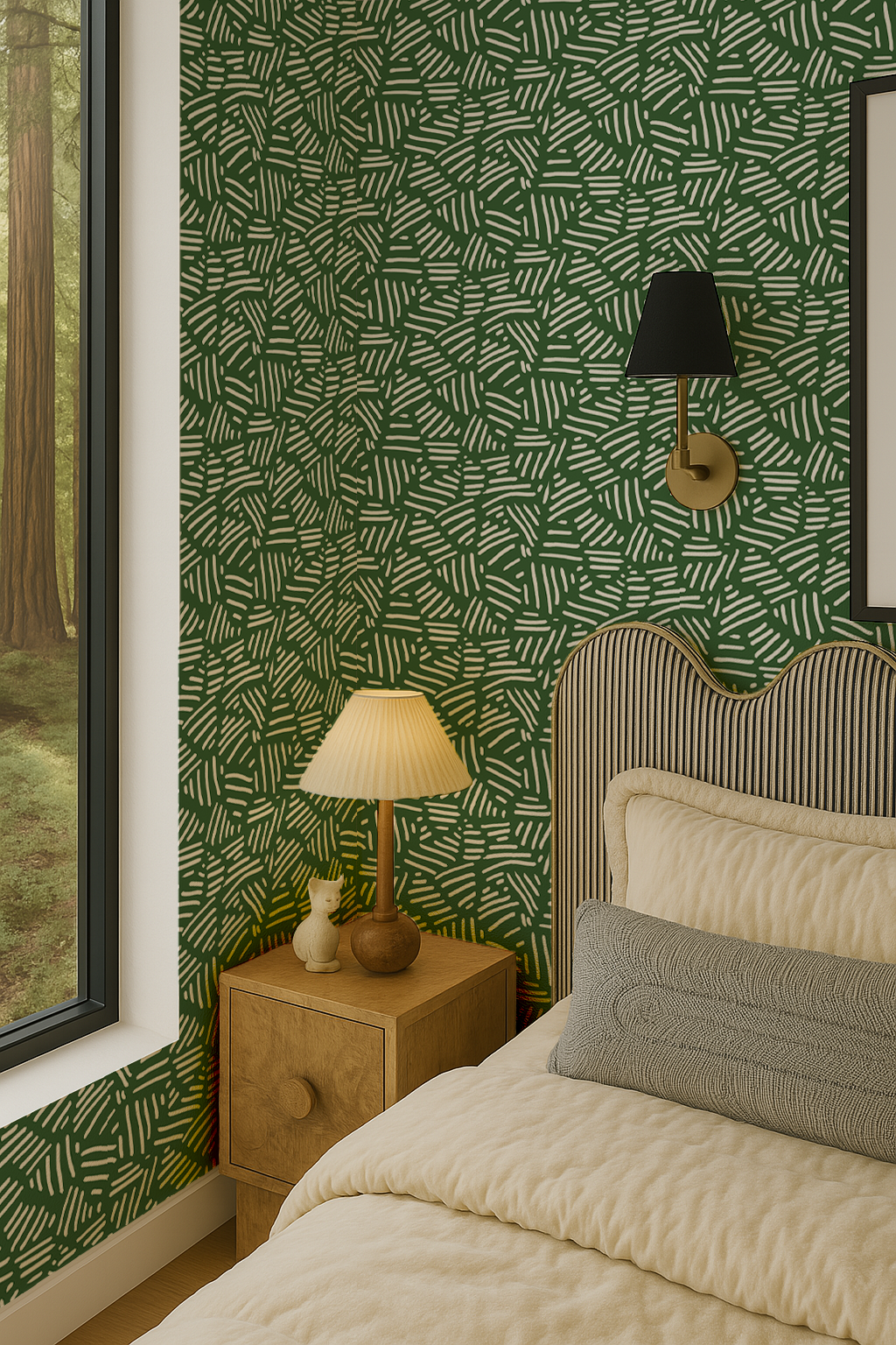 Simple Stripes Wallpaper, green