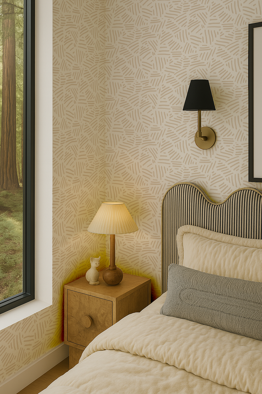 Simple Stripes Wallpaper, white and tan - Tampa Home & Garden Store