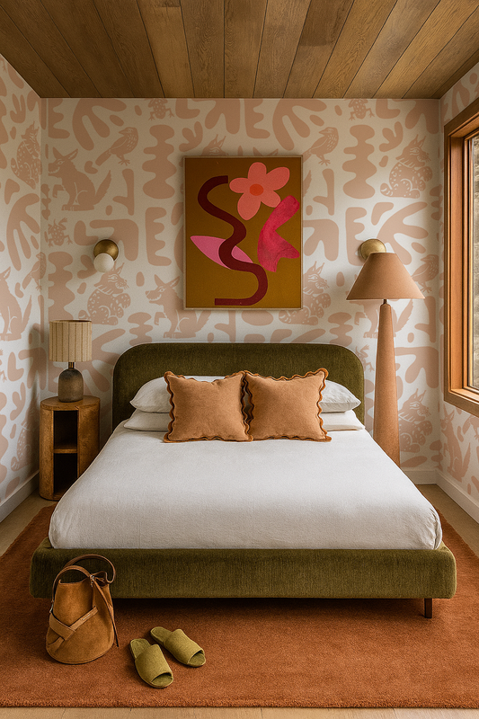Abstract Animales Wallpaper, peach - Tampa Home & Garden Store
