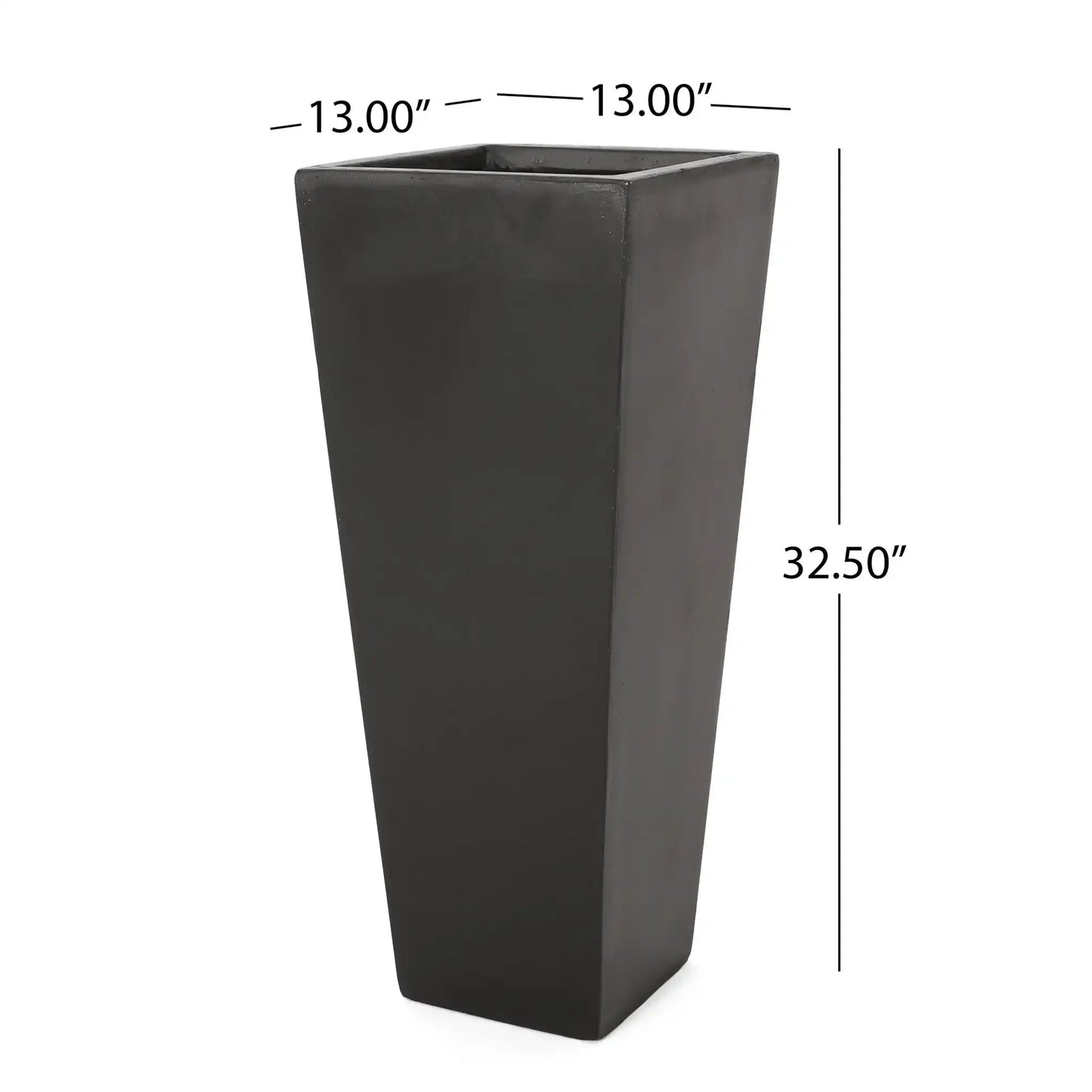 Outdoor Modern Cast Stone Planter by HouseOfZazla, dark gray tapered square design on Tampa Home & Garden Store