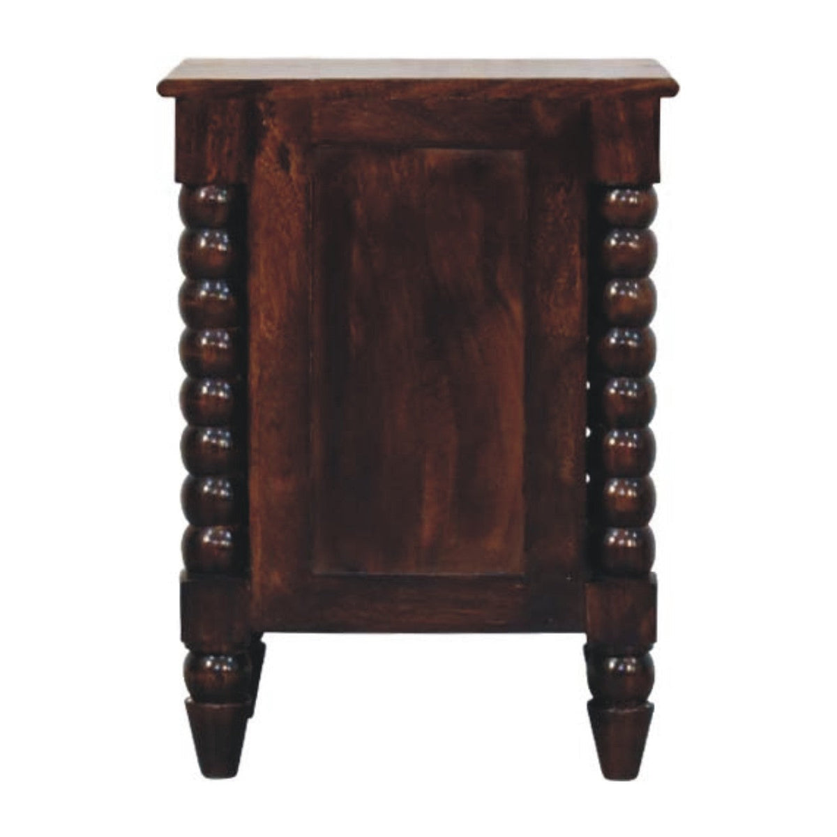 Solid wood spindle nightstand with cabinet door in dark espresso finish HouseOfZazla on Tampa Home & Garden Store
