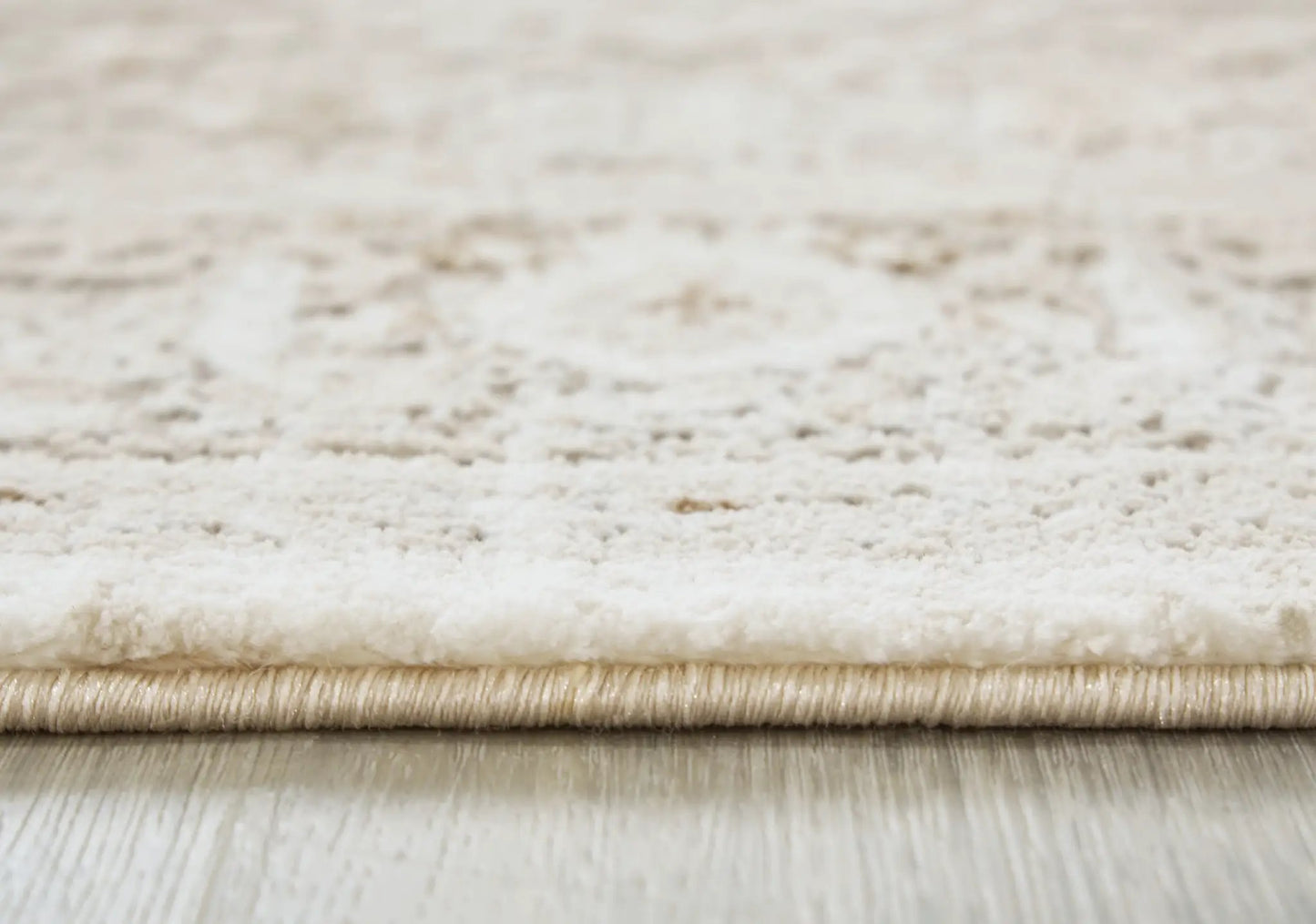 Gatwell Rug beige plush area rug with thick bound edge, Unique Piece Furniture on Tampa Home & Garden Store