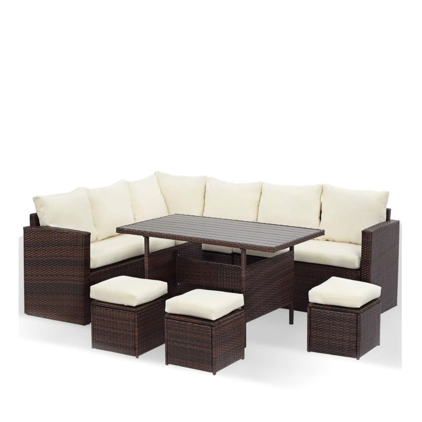 7 Piece Patio Dining Set With Cushions and Table