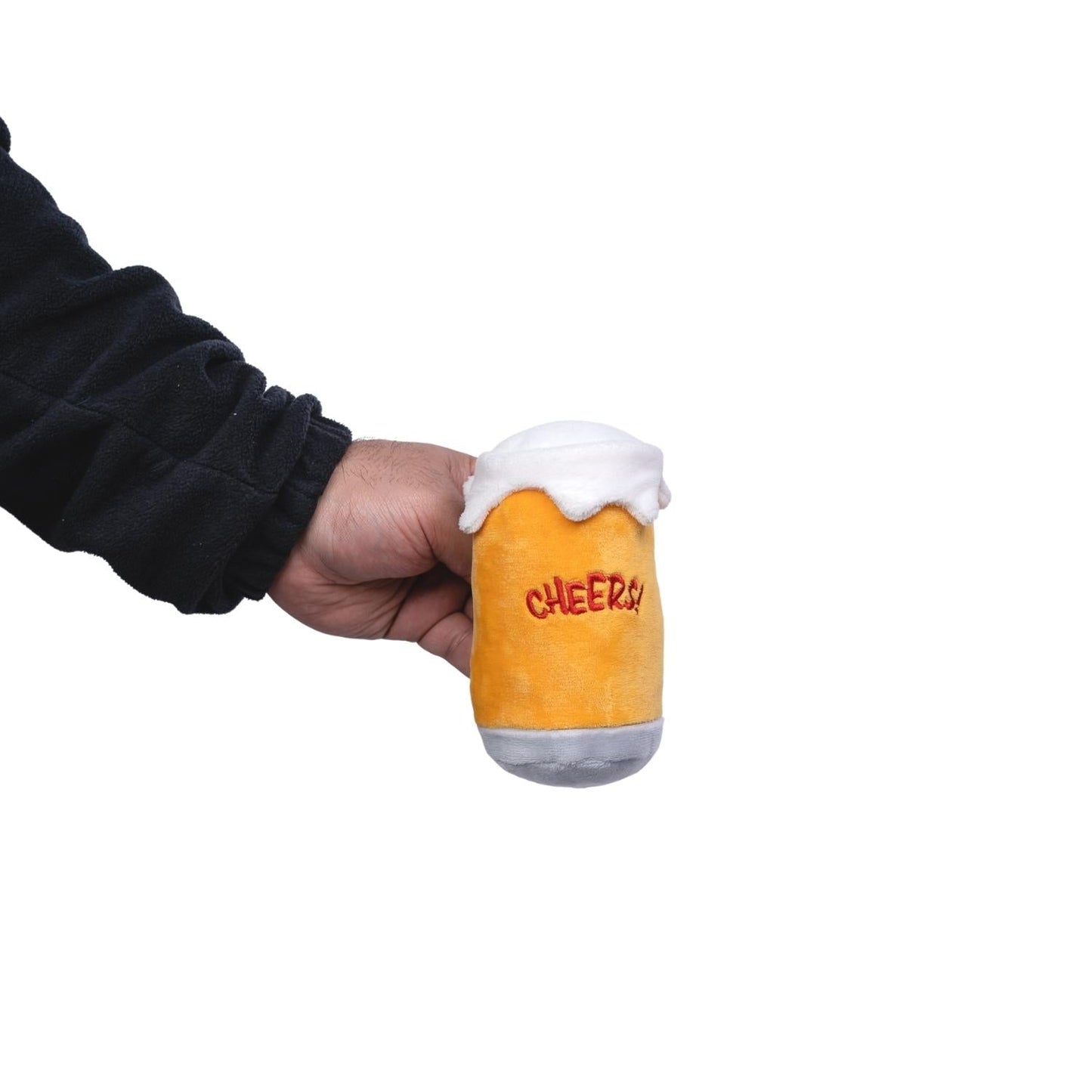 Set de regalo de peluche para perro Beers-Cheers: con chirriador y papel arrugado para divertirse.