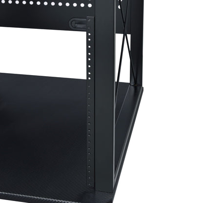 Megara Music Desk frame in black with perforated vertical rails and cable routing on Tampa Home & Garden Store