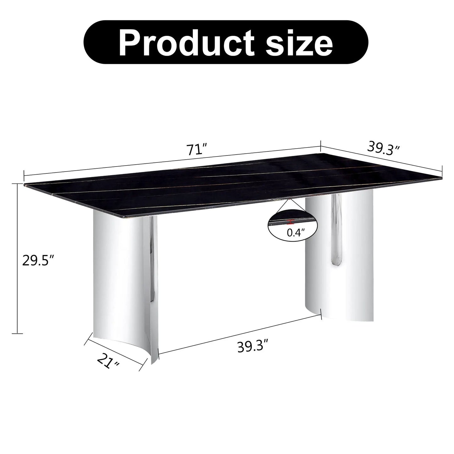 Modern Minimalist Dining Table with Marble Top