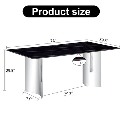 Modern Minimalist Dining Table with Marble Top