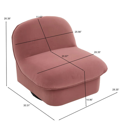 Pumpkin Shaped Swivel Accent Chair Living Room
