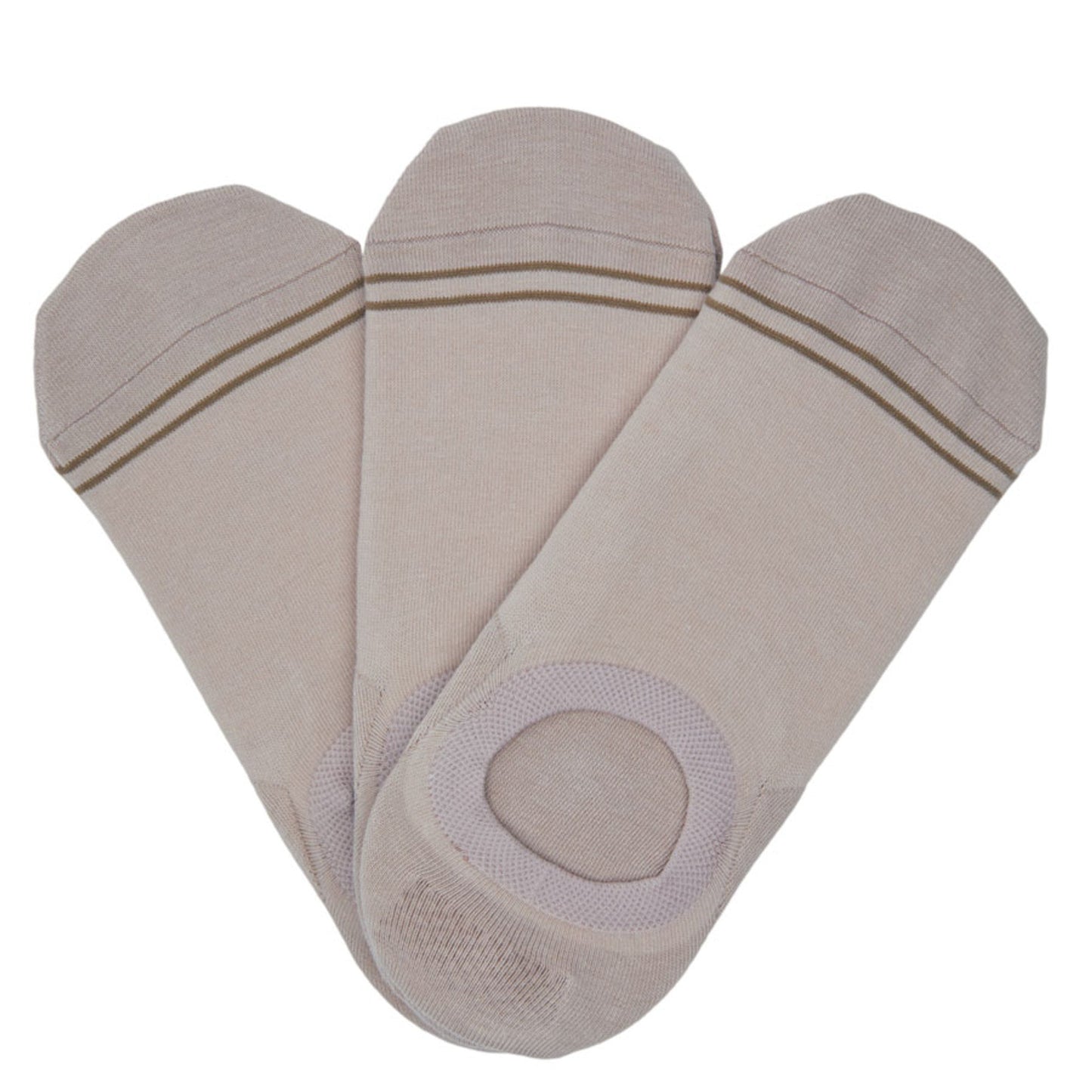 Beige No Show Socks 3 Pack With A Comfort Fit