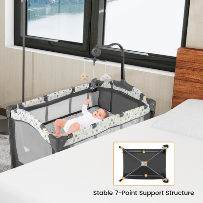 Multi-Functional Baby Playpen with Mattress and Removable Changing Table