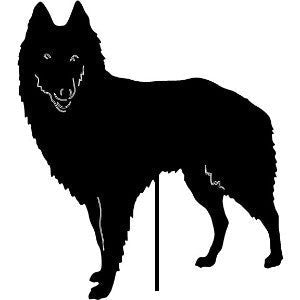 Belgian Shepherd Dog garden stake wall hanging by Rustica Ornamentals in black on Tampa Home & Garden Store