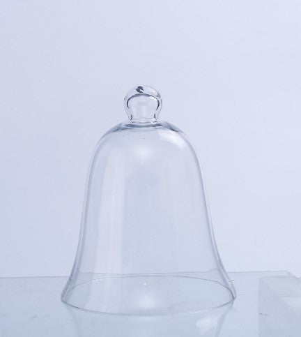 Clear glass bell jar with lid and knob, empty dome shape for food storage on Tampa Home & Garden Store
