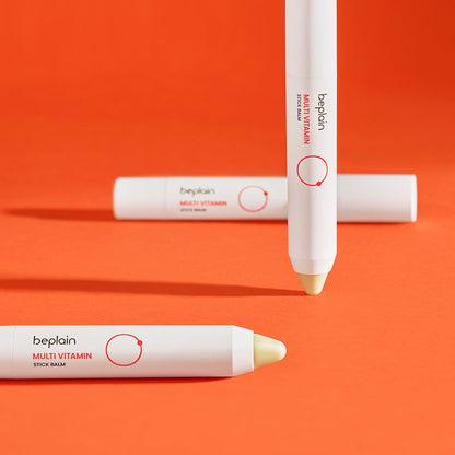 beplain Multi Vitamin Stick Balm 2.9g white balm sticks with red circle logo on backdrop on Tampa Home & Garden Store