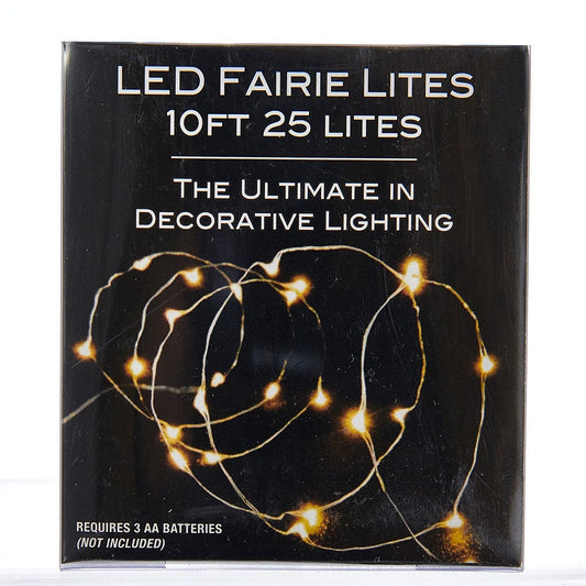 Luces LED de hadas de 10 pies, color blanco cálido, 25 luces