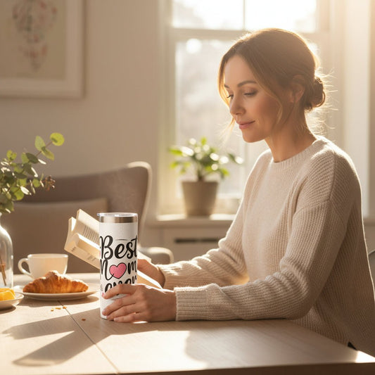 the Best Mom Ever White Skinny Tumbler And Gift