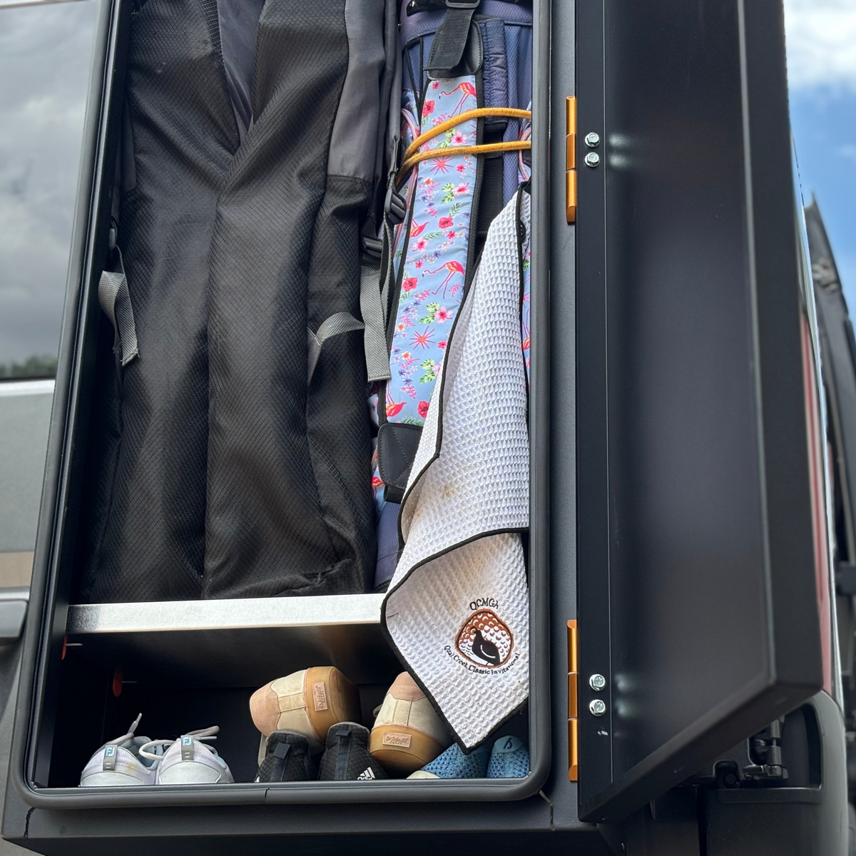 Avatar Caddie Storage Box by avatar offroad in car trunk with black organizers on Tampa Home & Garden Store