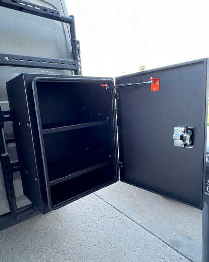 Avatar Kilo black storage box with shelves on vehicle rack by avatar offroad on Tampa Home & Garden Store