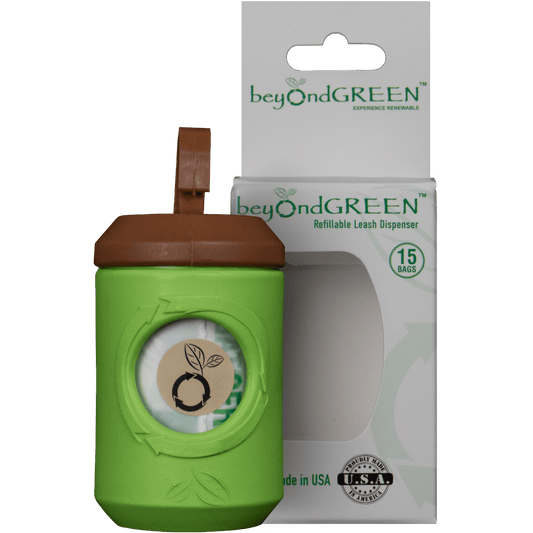beyondGREEN Dog Waste Bag Leash Dispenser – Clip-On Holder for Standard Rolls – Durable, Portable, Made in USA - Tampa Home & Garden Store