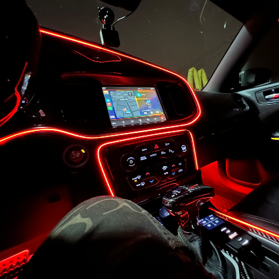 Color-Changing RGB Interior Lighting Kit in car with red dash lighting by AutoLEDTech.com on Tampa Home & Garden Store