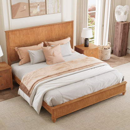 Solid Wood Platform Bed and the Tall Headboard