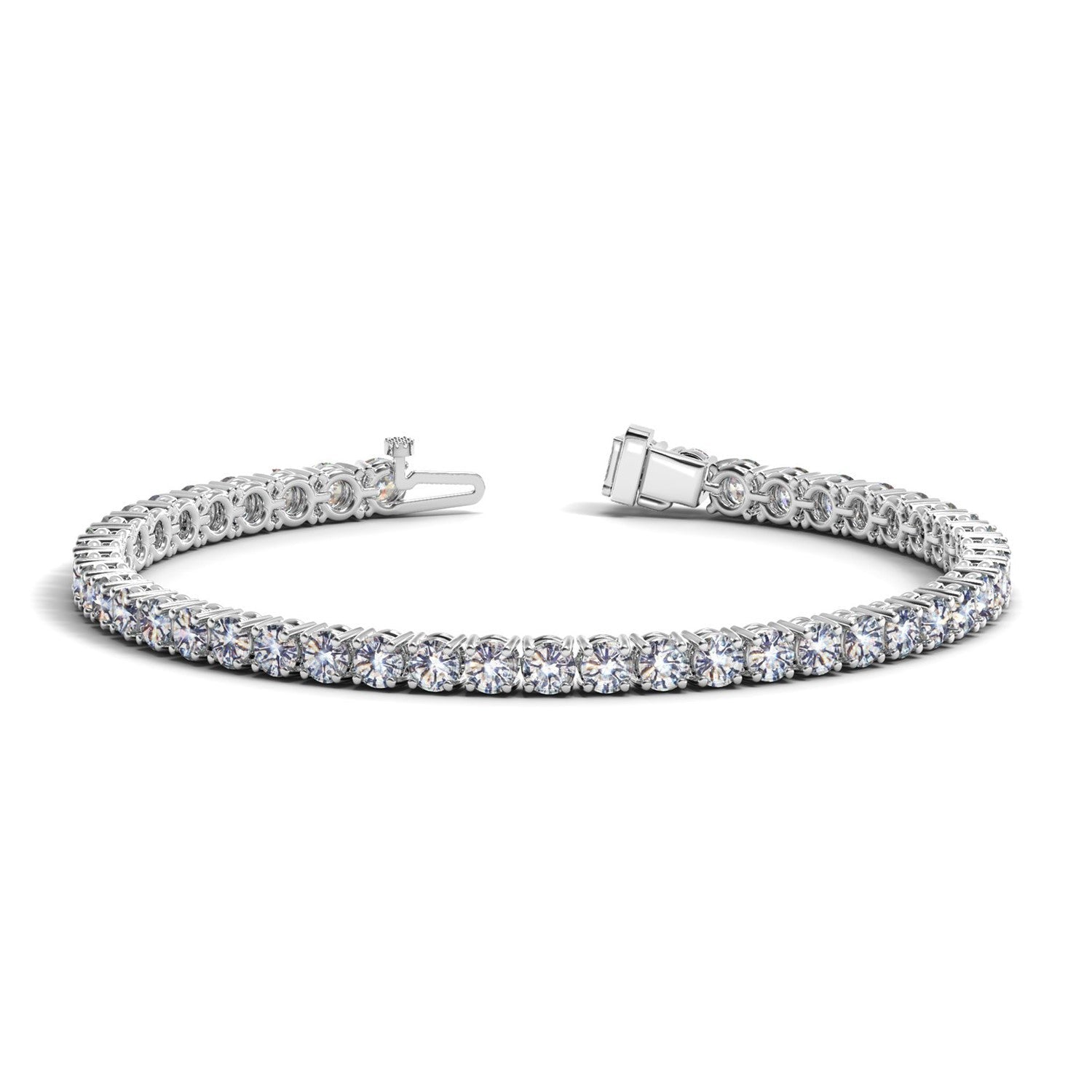 Lab-grown round diamond tennis bracelet in 14k white gold, 8 ctw, F/G VS2/SI1 by Bids.com on Tampa Home & Garden Store