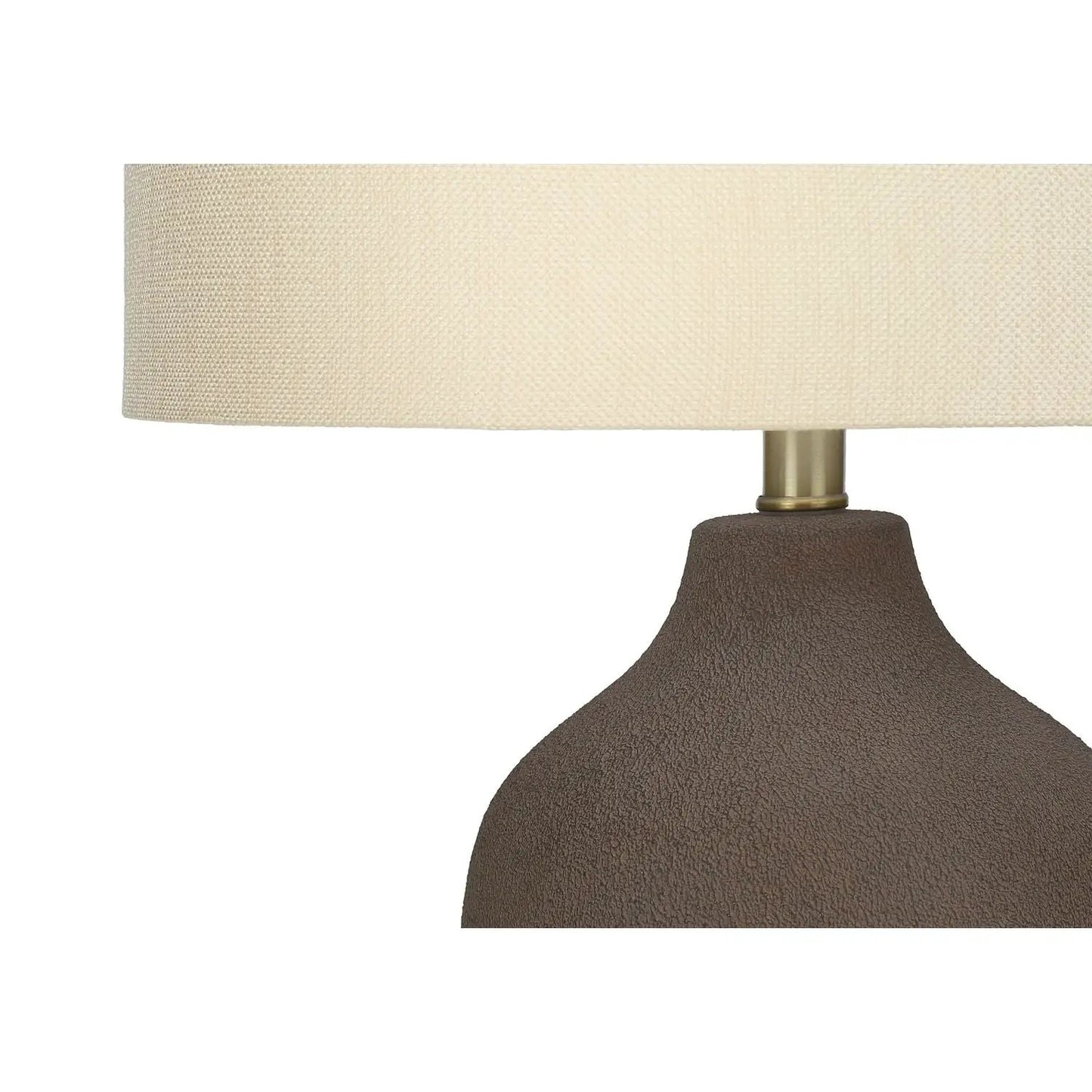 Table lamp ceramic resin brown base with beige fabric shade Unique Piece Furniture on Tampa Home & Garden Store