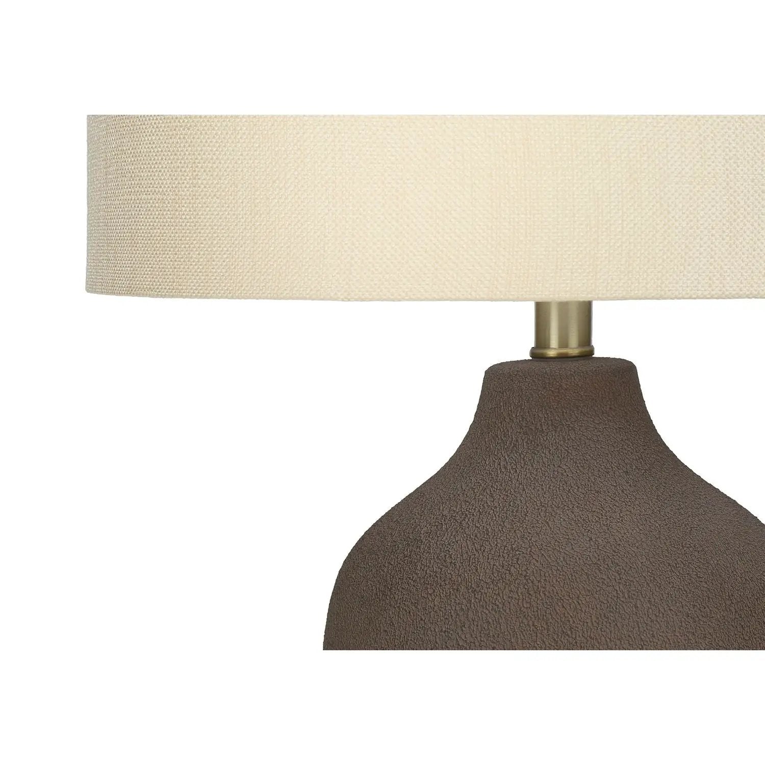 Table lamp ceramic resin brown base with beige fabric shade Unique Piece Furniture on Tampa Home & Garden Store