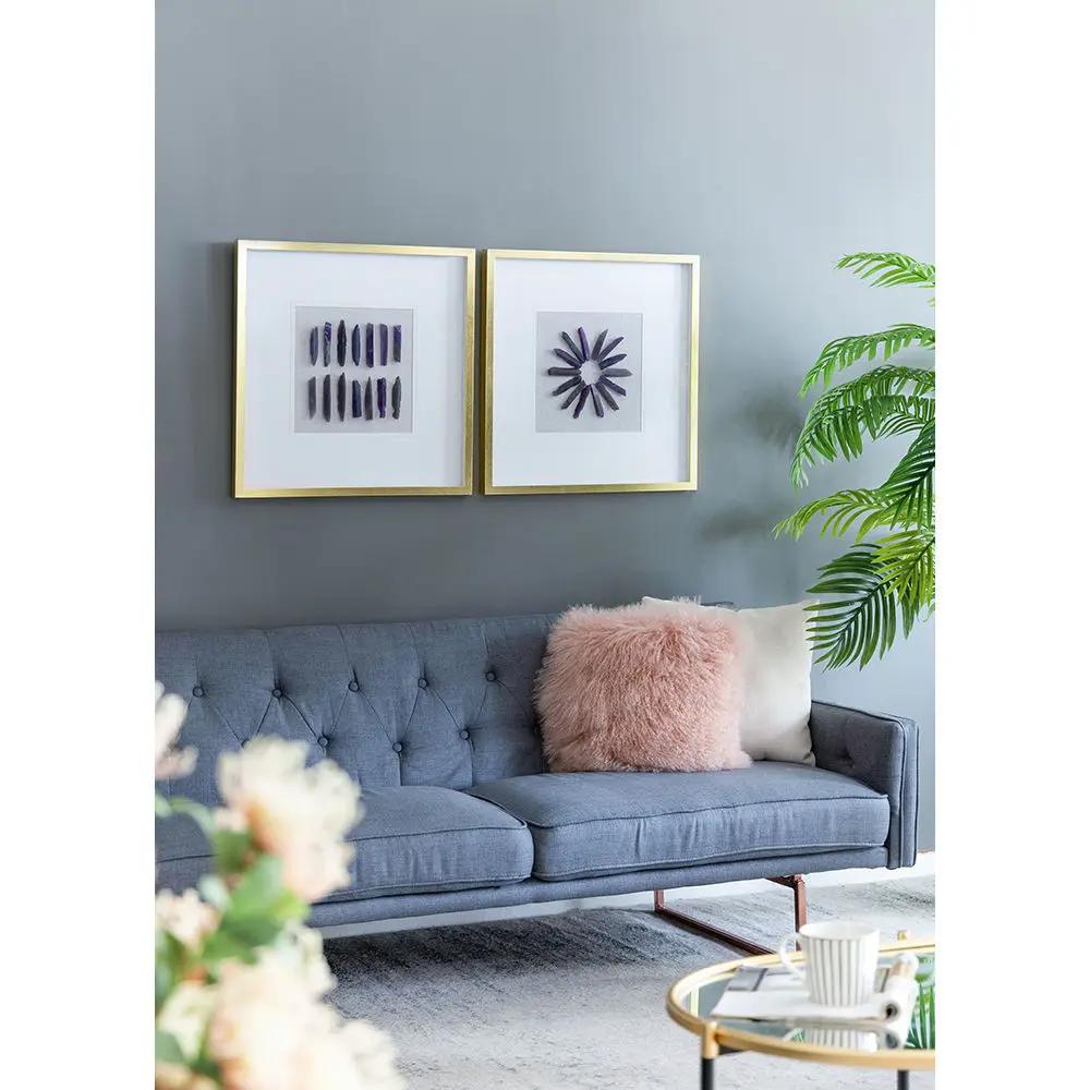 Grace Purple Agate Shadow Boxes Wall Art Set of 2