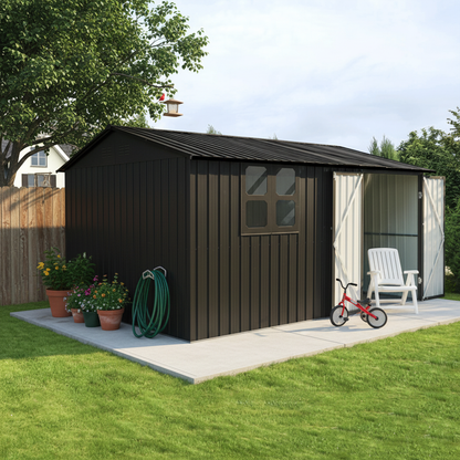 12x10 ft Metal Garden Shed and Outdoor Storage