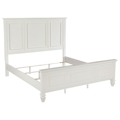Chelema Eastern King Panel Bed cream white by HouseOfZazla panel bed frame on Tampa Home & Garden Store