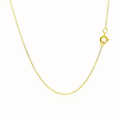 14k yellow gold diamond-cut cable link necklace 0.7mm by Bids.com with spring ring clasp on Tampa Home & Garden Store