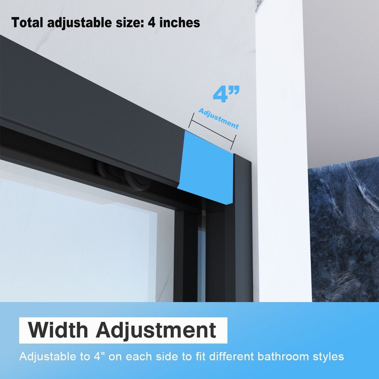 Double Sliding Shower and Matte Black Frame Door