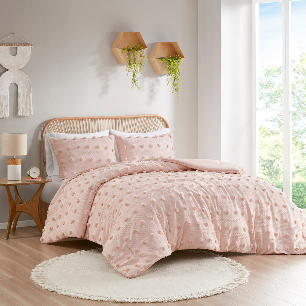 Luxury Full Queen Clip Jacquard Comforter and Set