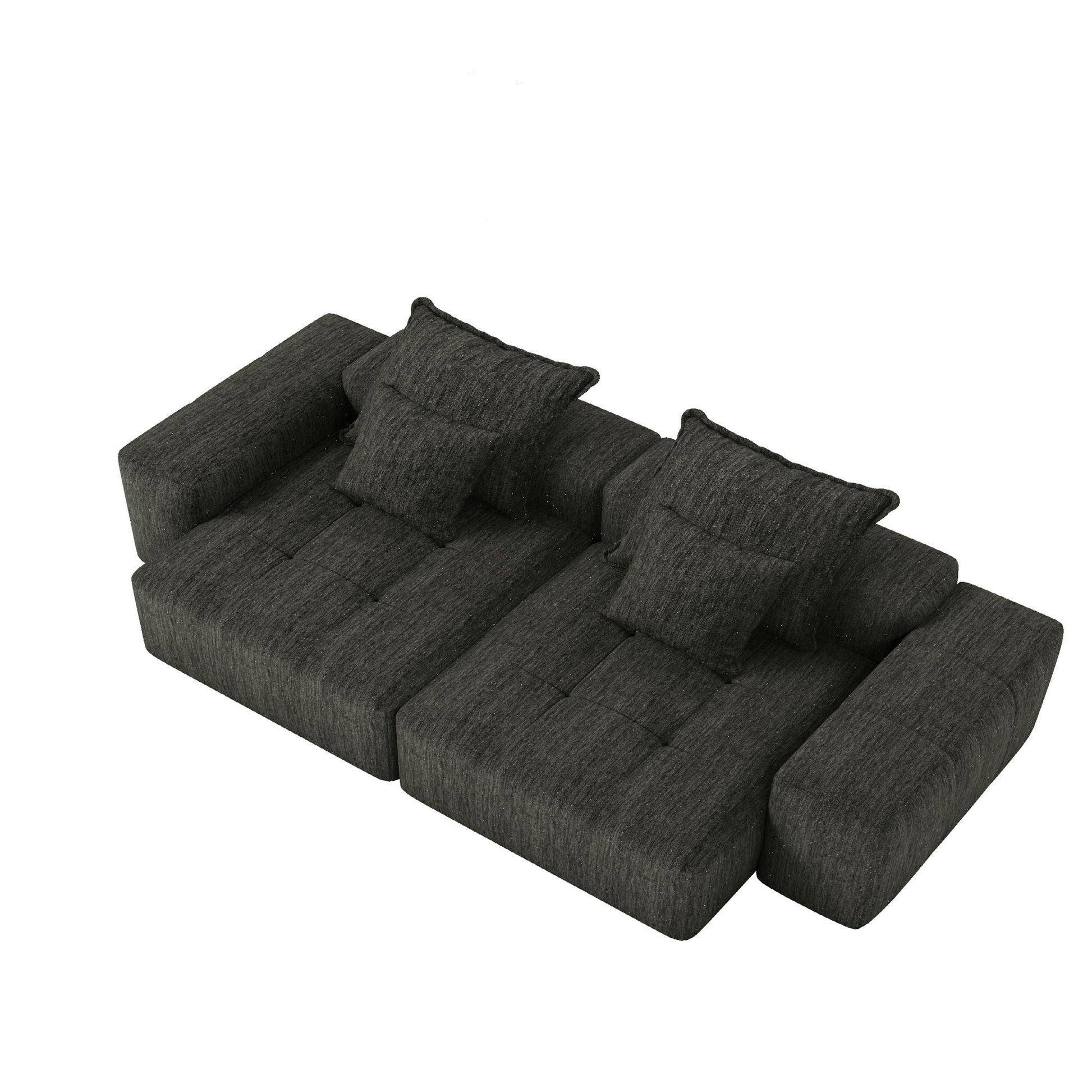 Modern Oversized DIY Combination Modular Sectional Sofa in charcoal fabric HouseOfZazla on Tampa Home & Garden Store