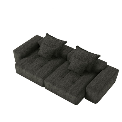 Modern Oversized DIY Combination Modular Sectional Sofa in charcoal fabric HouseOfZazla on Tampa Home & Garden Store