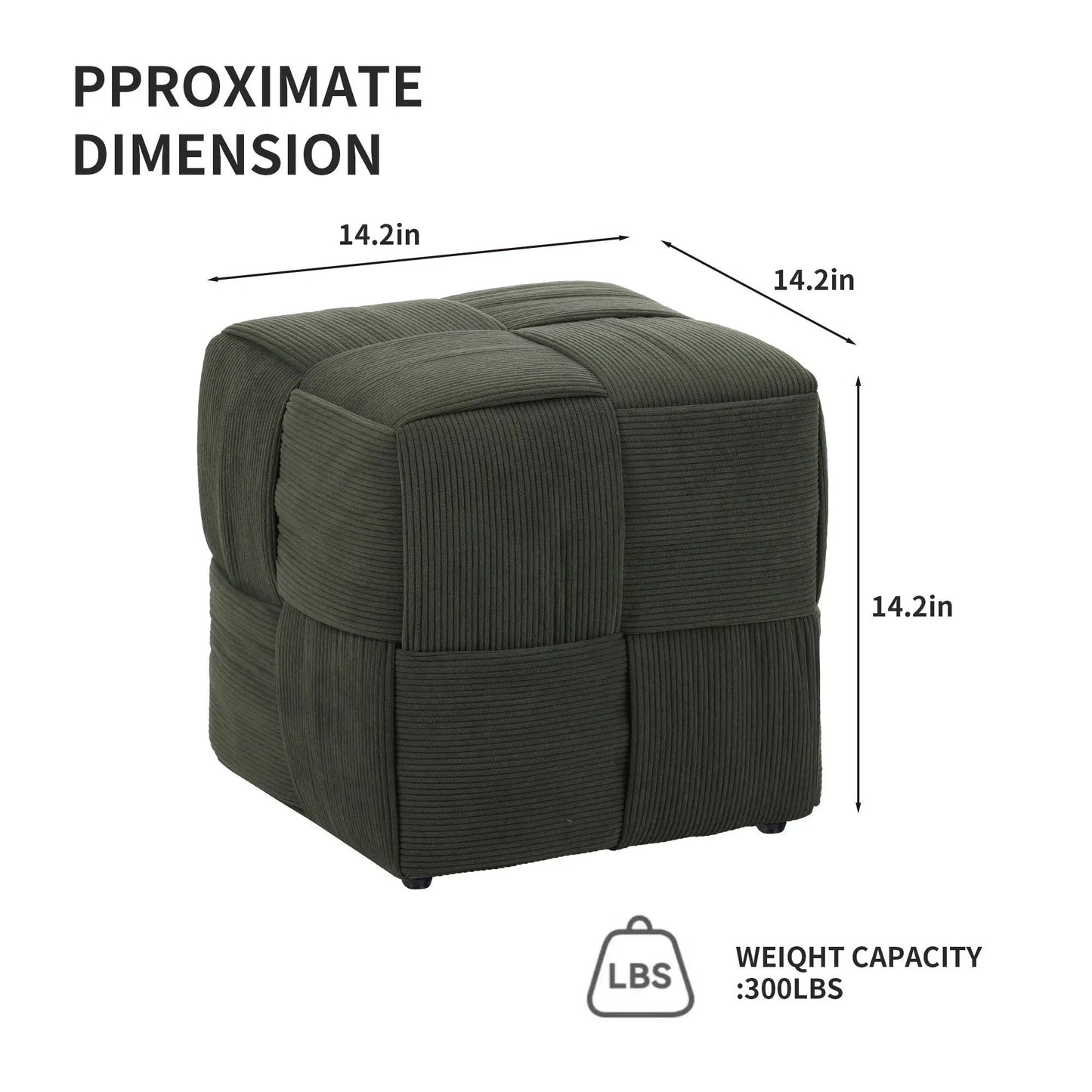 Modern Ottoman Foot Rest with Woven Design