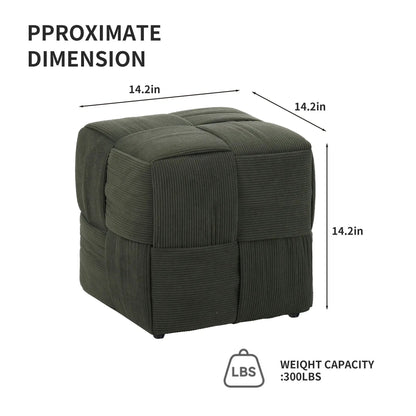 Modern Ottoman Foot Rest with Woven Design