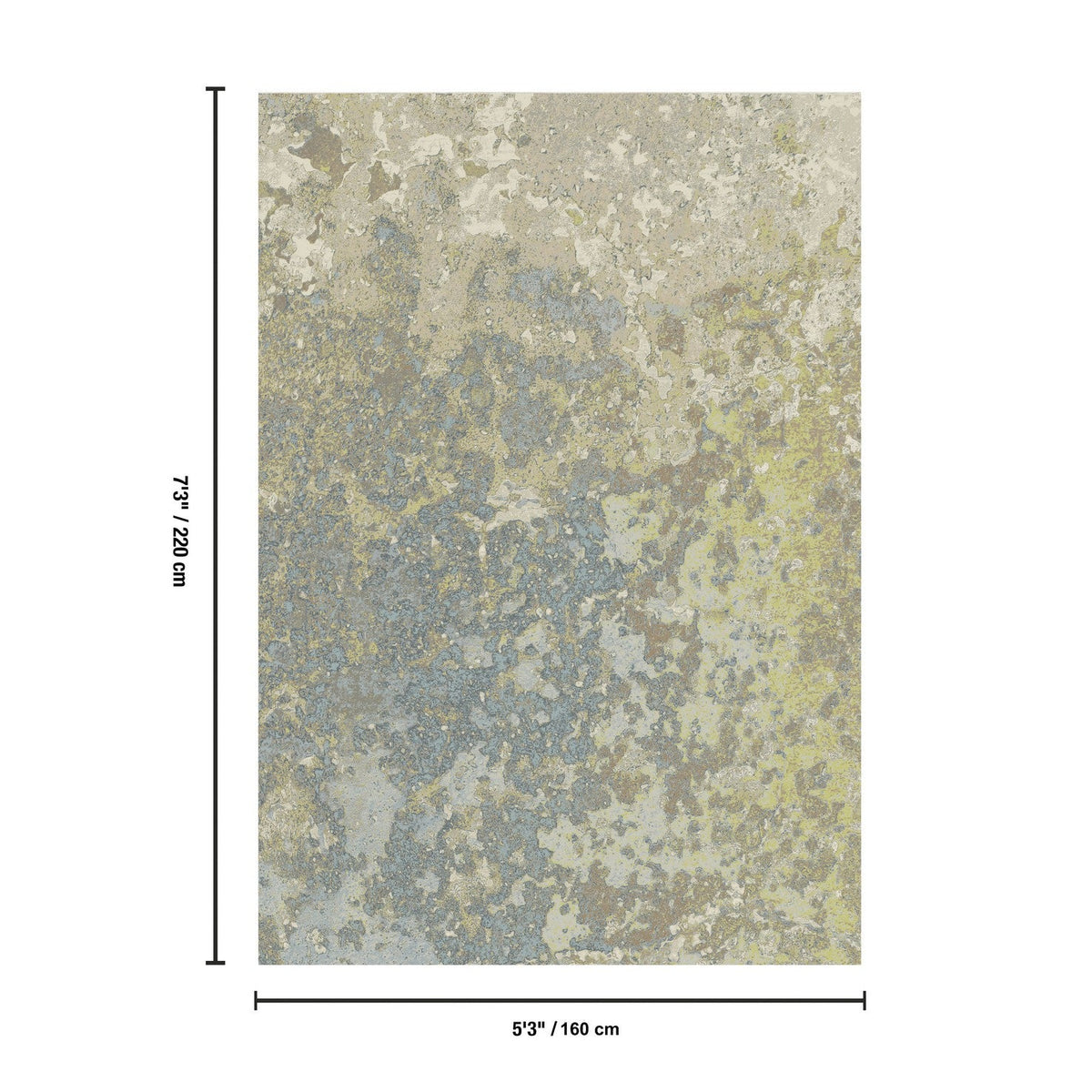 Artistic Modern Lime Polyester Area Rug by HouseOfZazla with beige gray blue yellow tones on Tampa Home & Garden Store