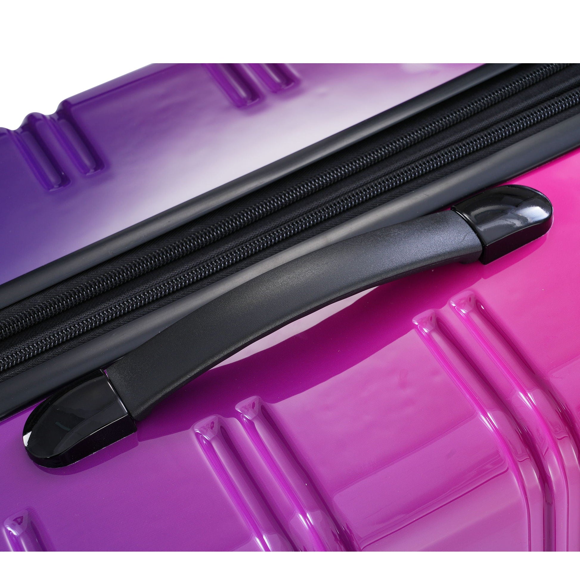 3-piece gradient expandable hardshell luggage set purple suitcase with zipper and top handle on Tampa Home & Garden Store