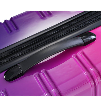 3-piece gradient expandable hardshell luggage set purple suitcase with zipper and top handle on Tampa Home & Garden Store