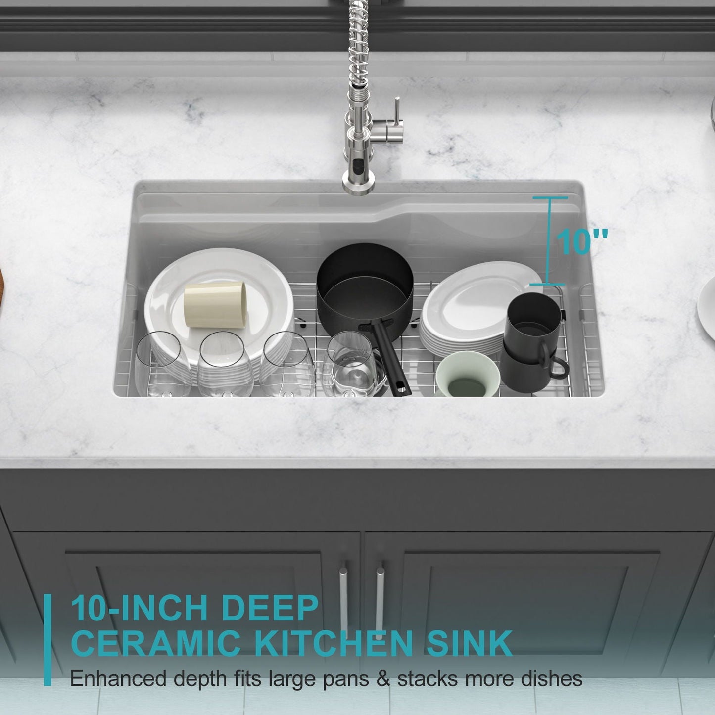 Undermount Workstation and Ceramic Kitchen Sink
