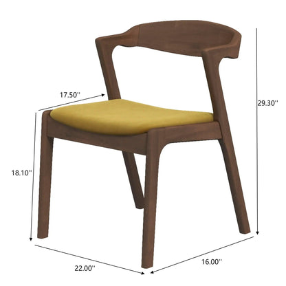 Dakota Mid-Century Dining Chair set of 2, frame with yellow cushion by Unique Piece Furniture on Tampa Home & Garden Store