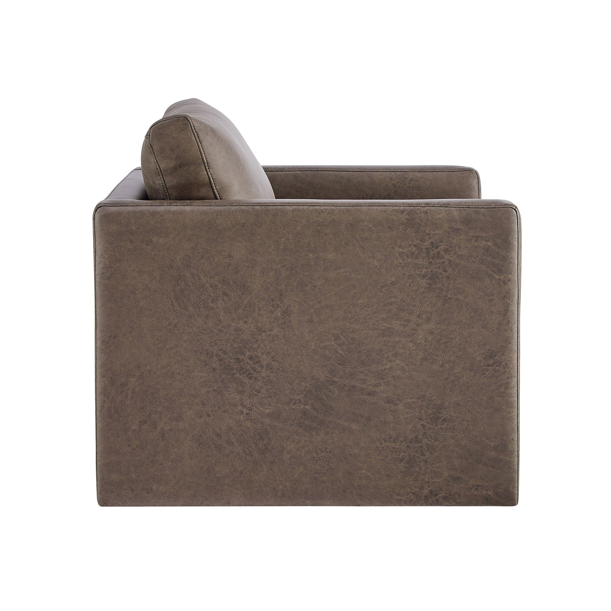 Tulo Arm Chair with coil spring seating, dark brown leather upholstery back view of chair on Tampa Home & Garden Store