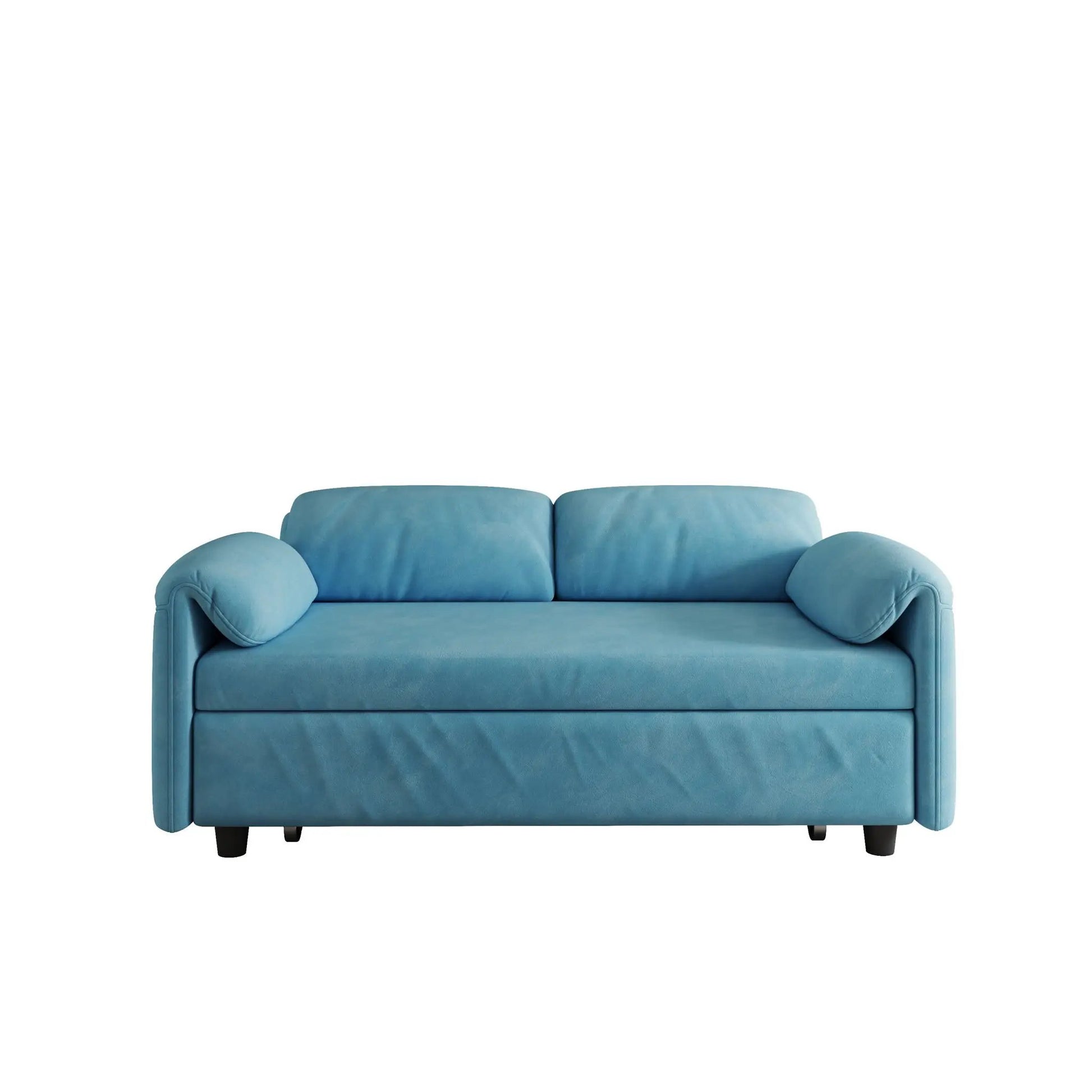 Sofa, Dual Purpose Lounge With Retractable Queen Size Bed in blue fabric Unique Piece on Tampa Home & Garden Store