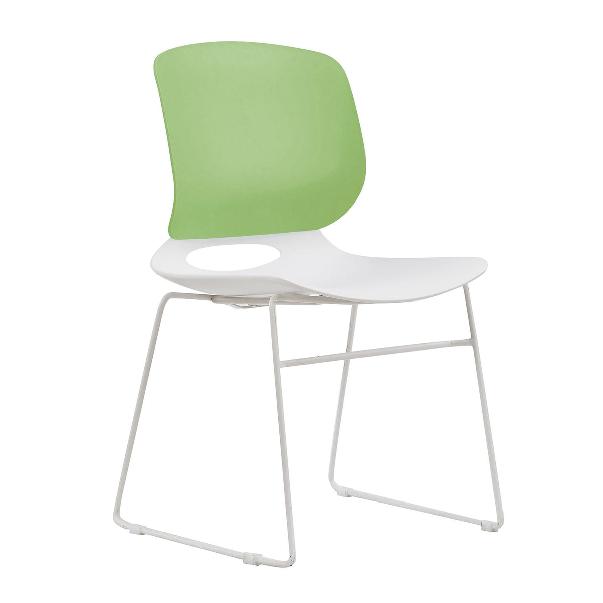 Ergonomic backrest stacking chair, green backrest with white frame, set of 4 HouseOfZazla on Tampa Home & Garden Store