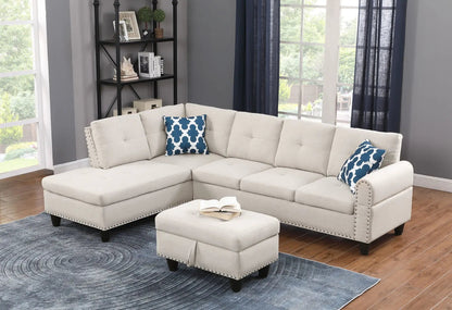 Alger wide left-hand sofa and chaise with ottoman, 2-piece set by Unique Piece Furniture on Tampa Home & Garden Store
