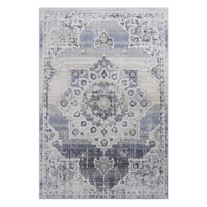 Payas - Medallion Rug distressed blue ivory palette Unique Piece Furniture area rug on Tampa Home & Garden Store