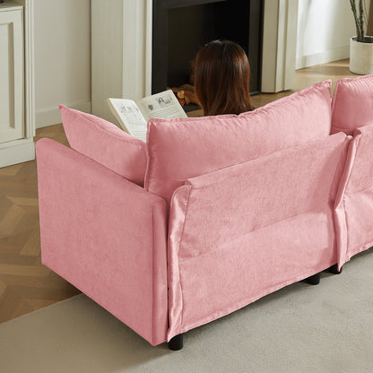 L Shaped Modular Sectional Sofa and Ottoman